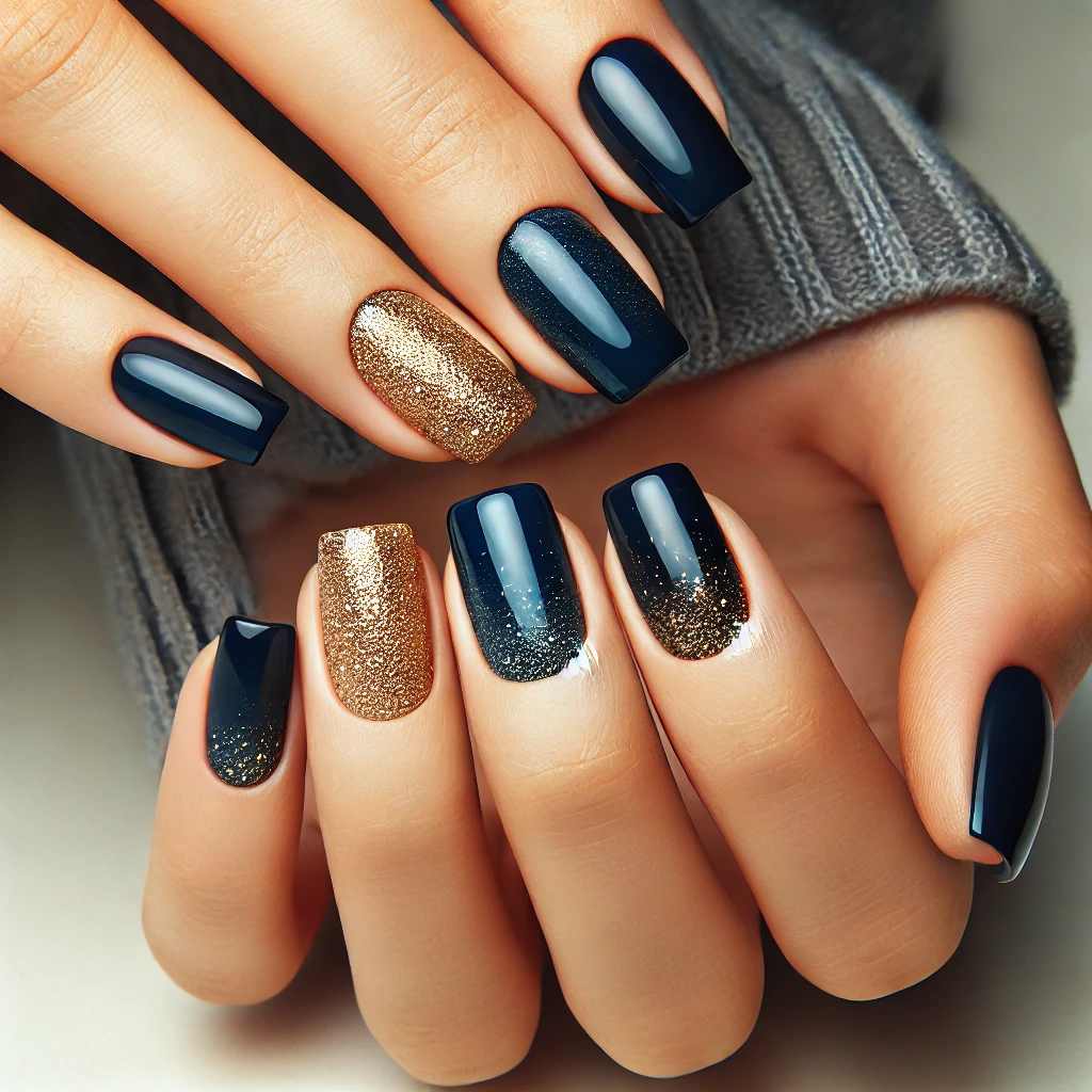 Navy and Gold Glitter Combo