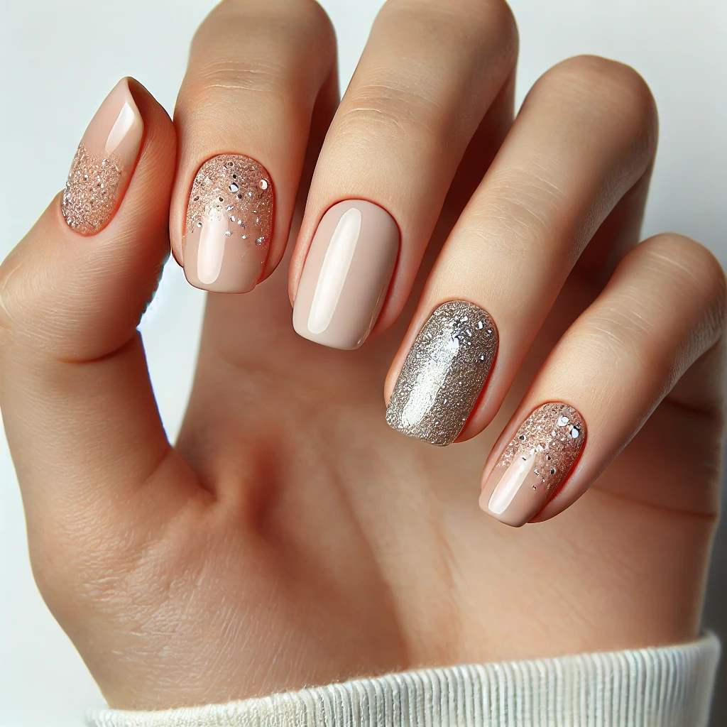 Nude and Glitter Combo