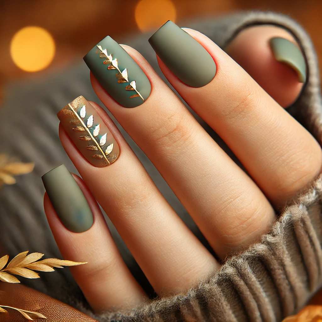 Olive Green with Gold Rhinestone Details