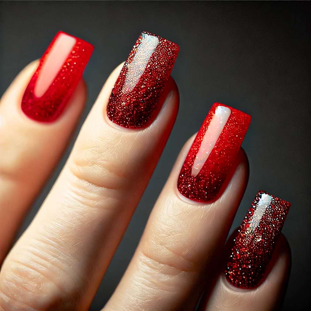 Red Glitter Fade