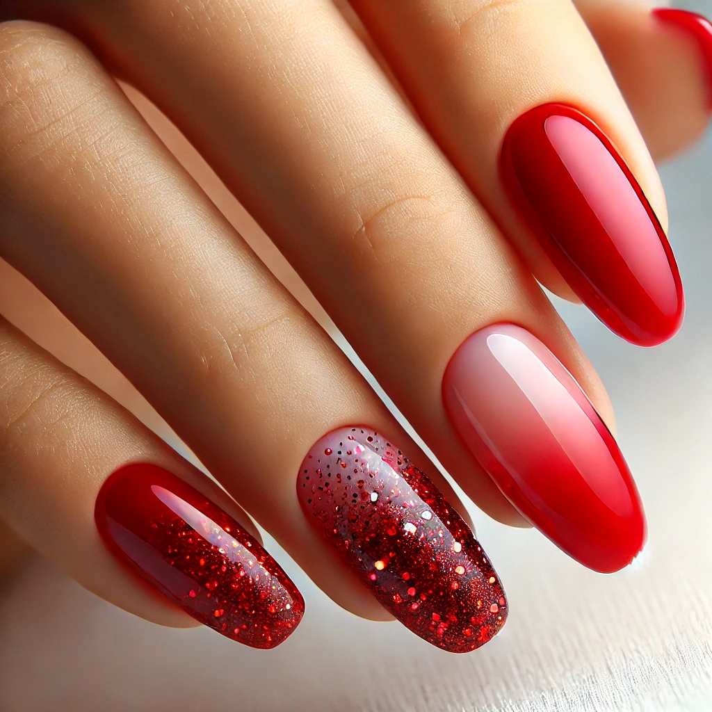 Red Glitter Gradient Gloss