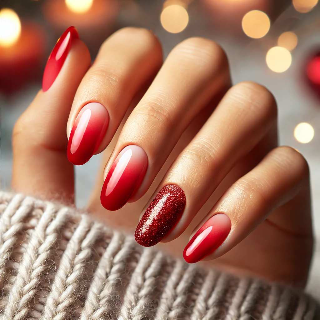 Red Glitter Ombre