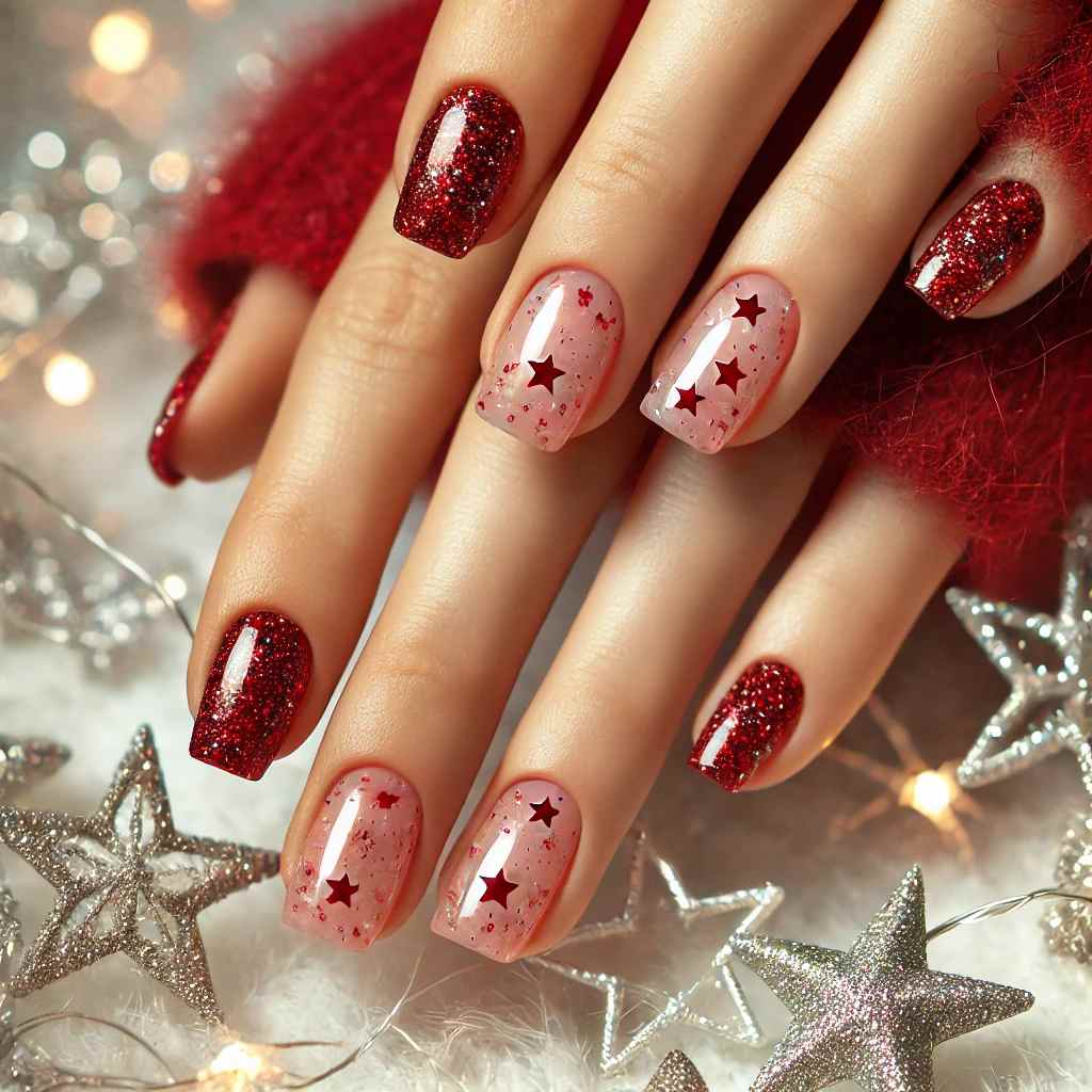 Red Glitter Stars