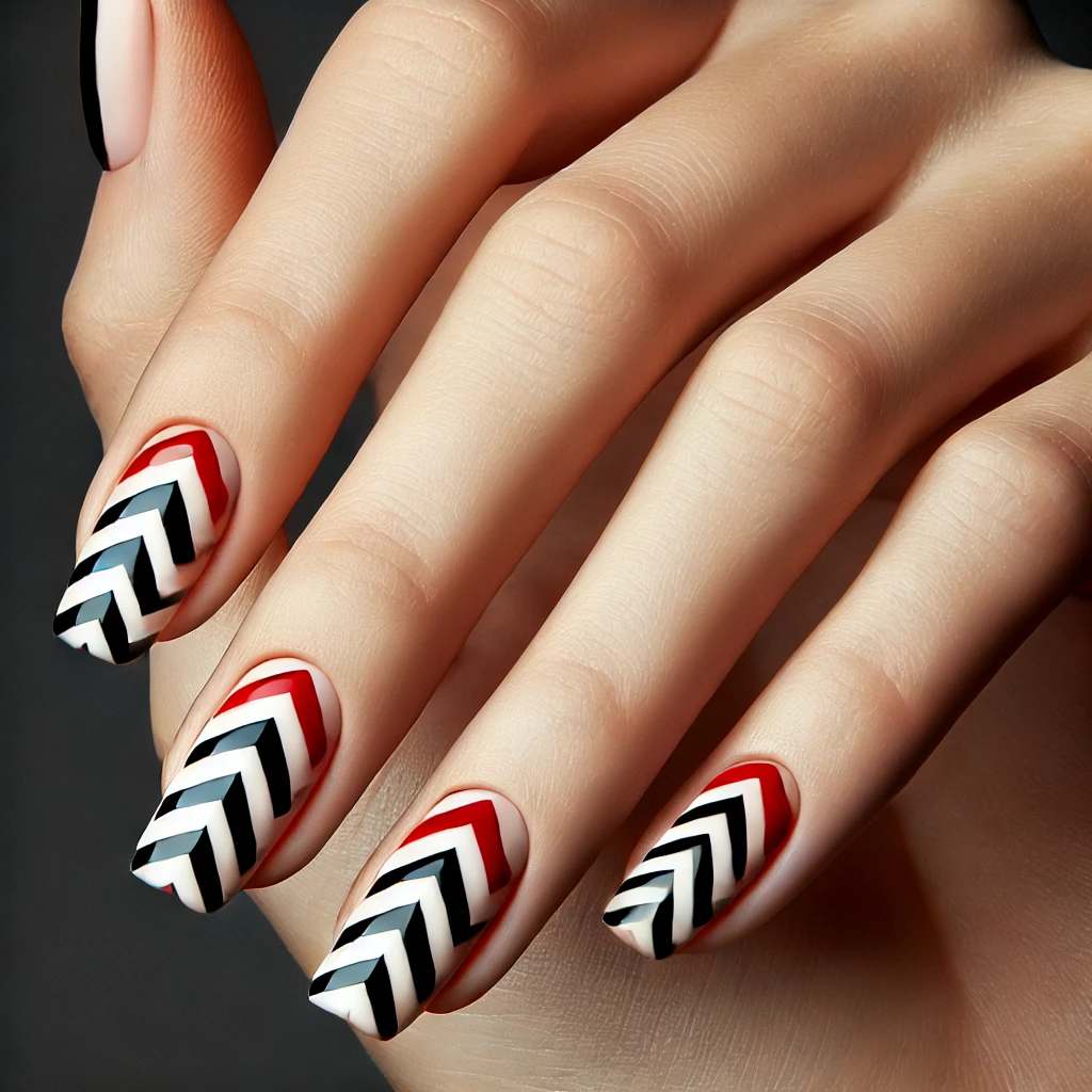 Red and Black Chevron Stripes