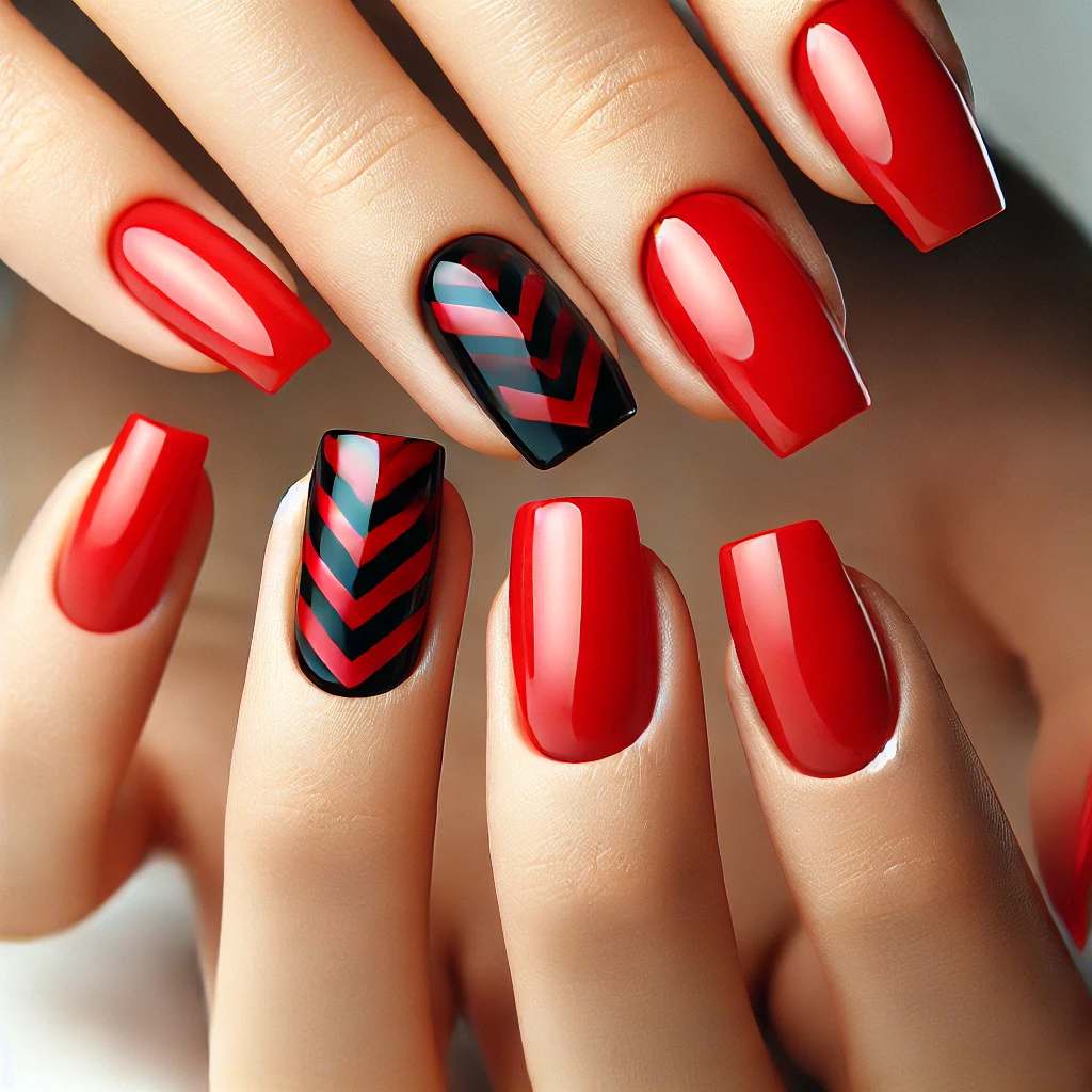 Red and Black Glossy Chevrons