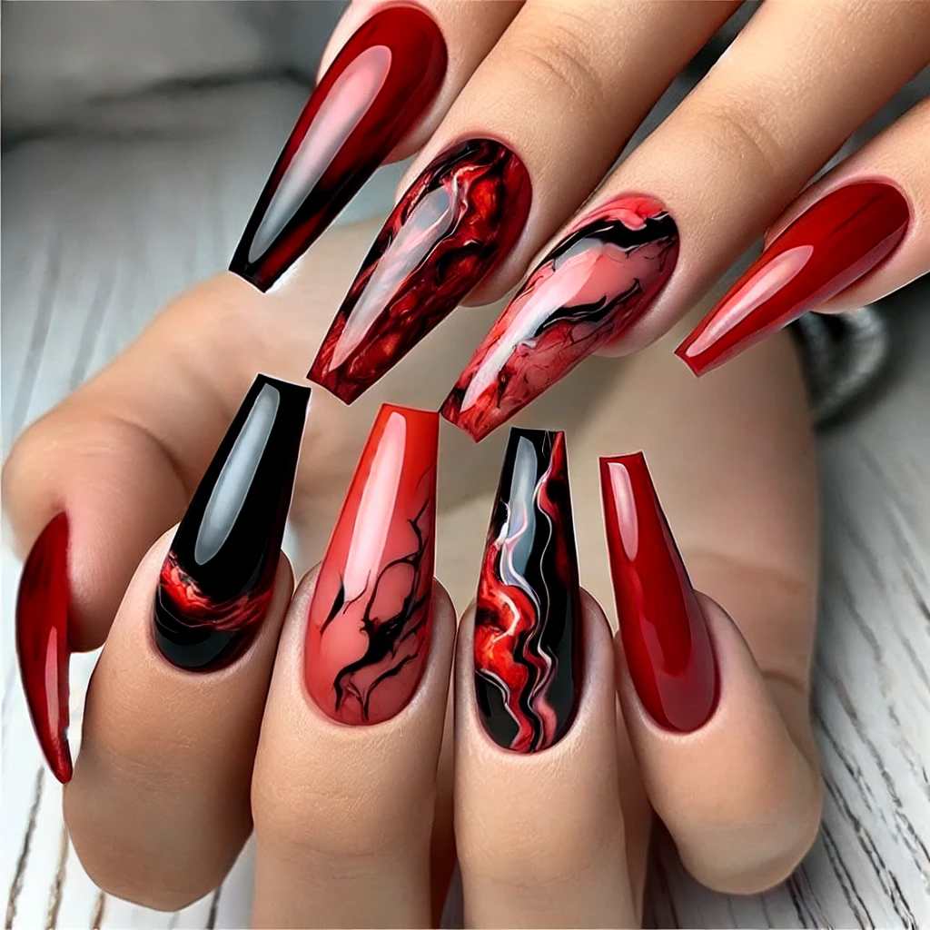 Red and Black Marble