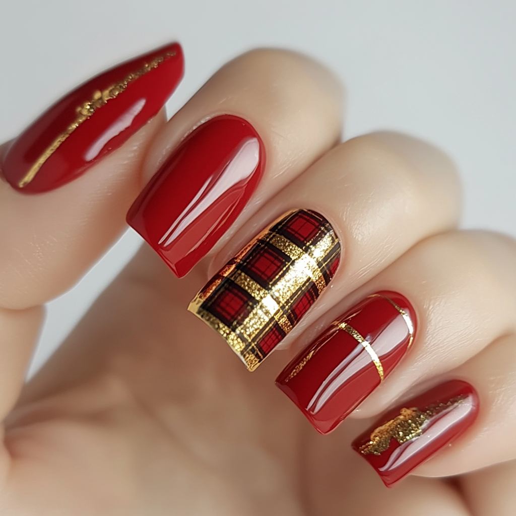 Red and Gold Plaid Patterns