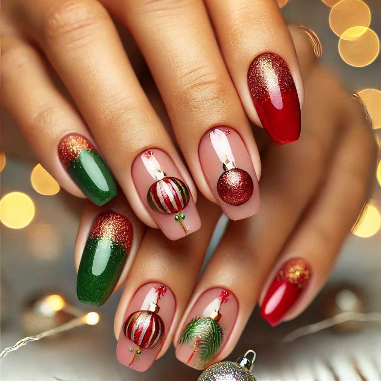 Red and Green Nail Ideas Perfect for Christmas