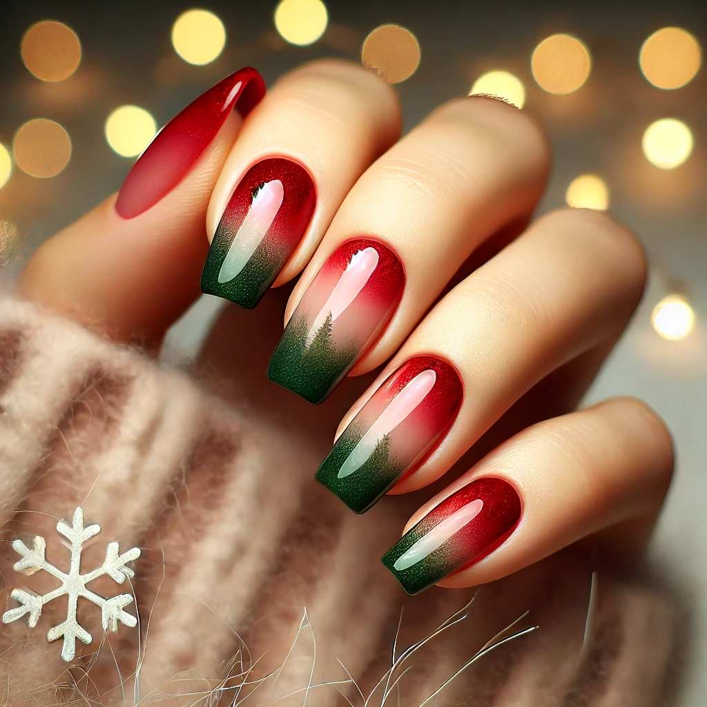 Red and Green Ombre Fade