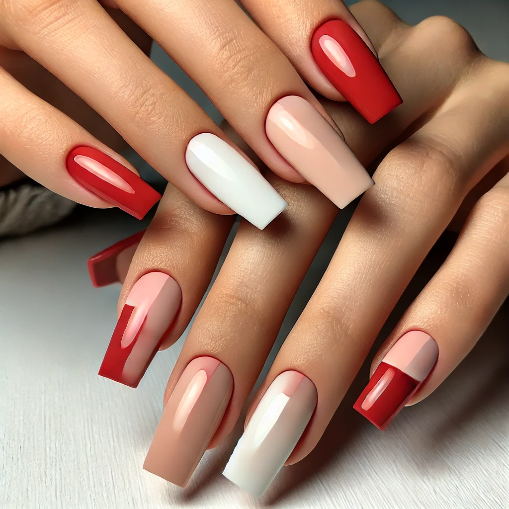 Red and Nude Color Block