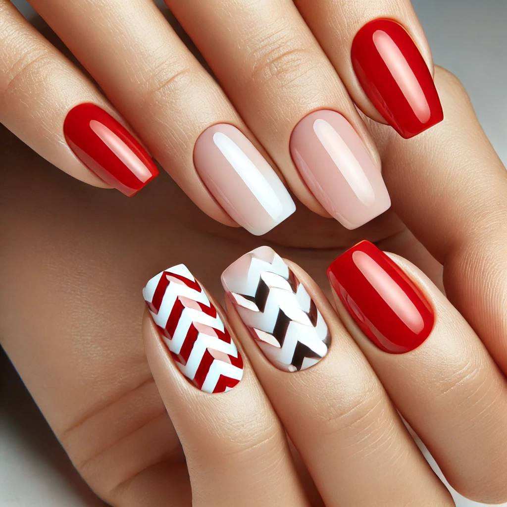 Red and White Chevron