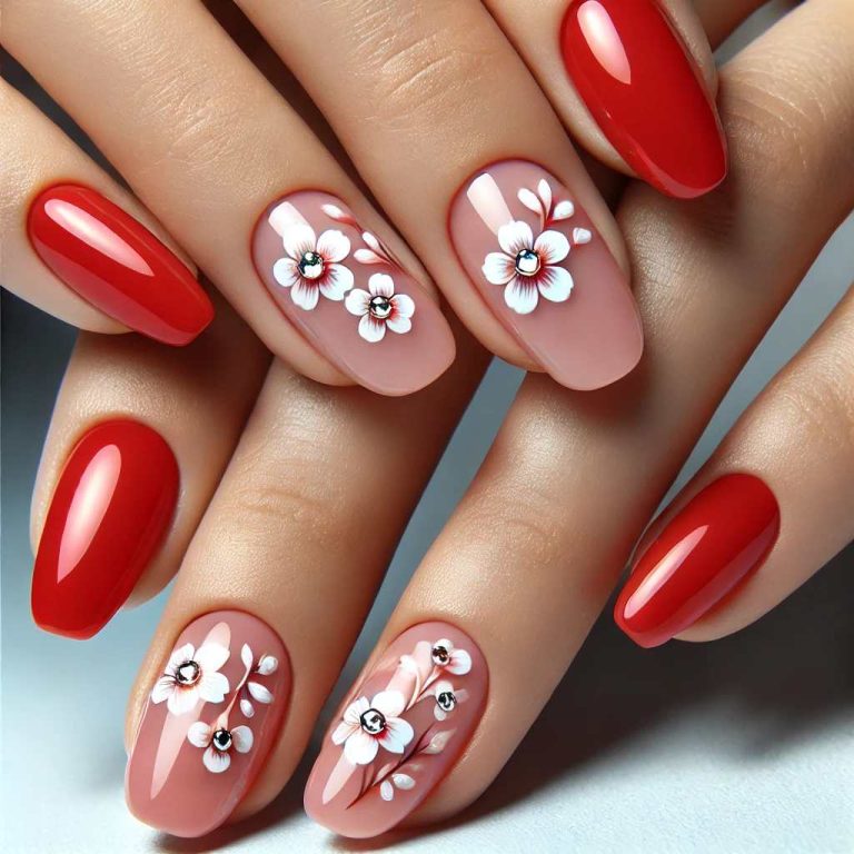 Red and White Christmas Nail Designs