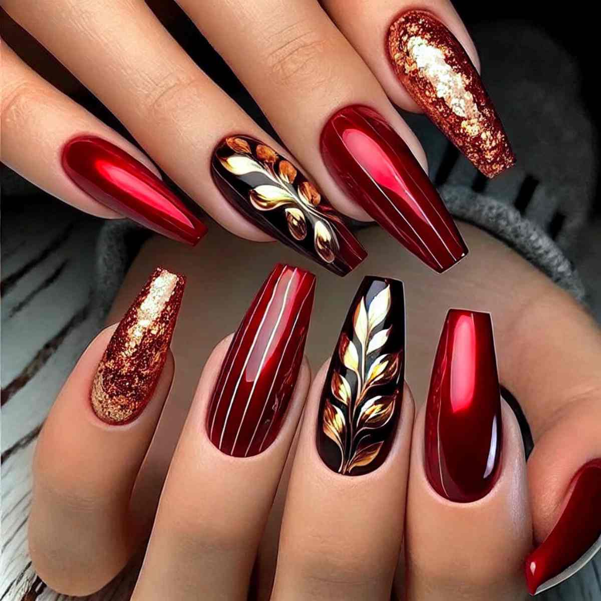 Red with Gold Foil