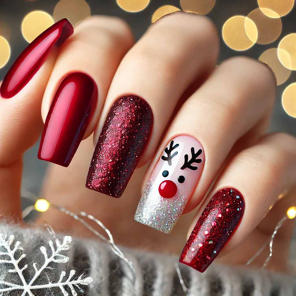 Rudolph Nose Red with Glitter Accent