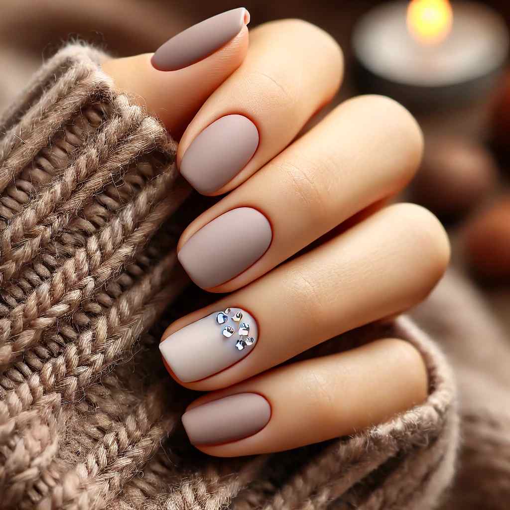 Soft Taupe with Delicate Rhinestones