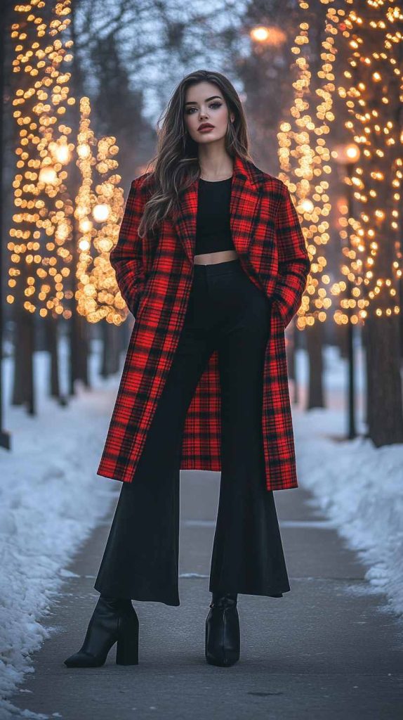 Statement Coat with Wide-Leg Trousers