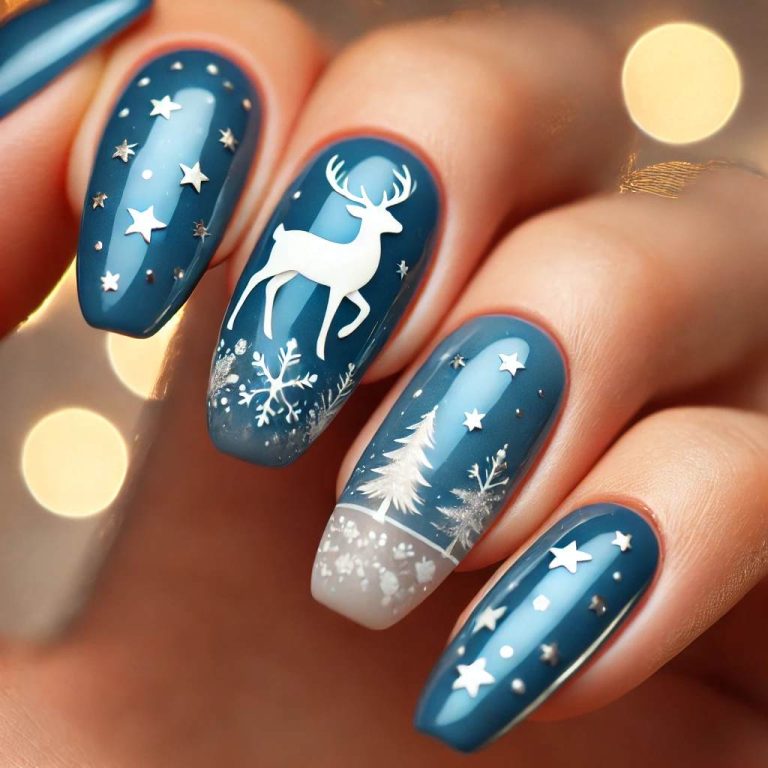 Stunning Blue Nail Designs for Christmas