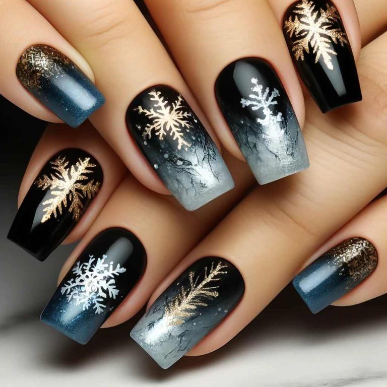 Stunning Blue Snowflake Nail Ideas Perfect for Winter Vibes