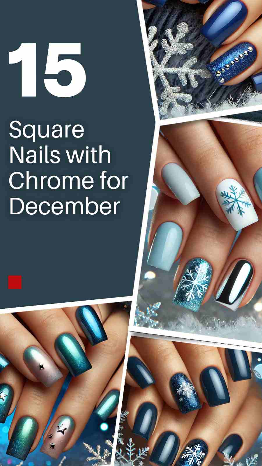 Stylish December Square Chrome Nails You Need This Season