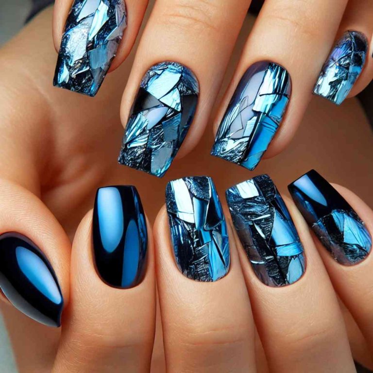 Trendy Blue Winter Nail Art Ideas