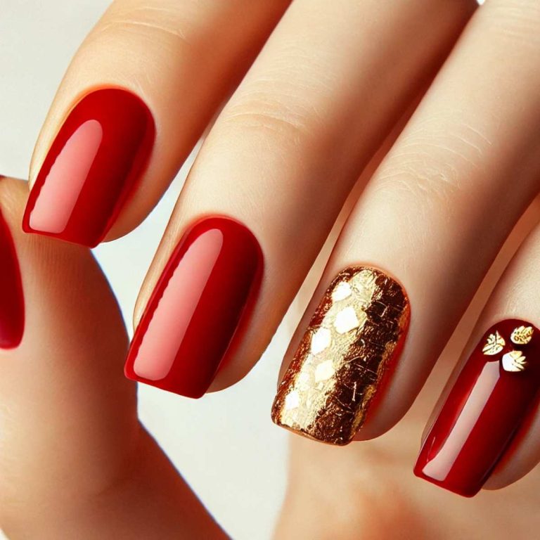 Trendy Red Acrylic Nails