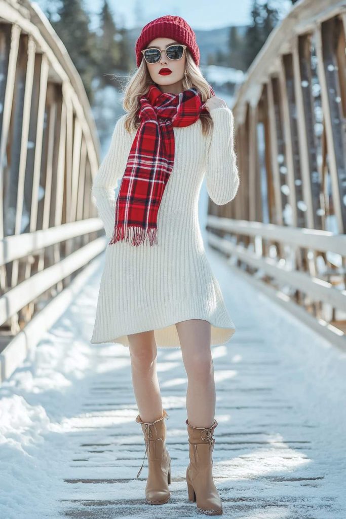 Winter White Sweater Dress