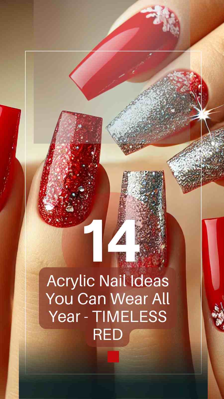 Year-Round Red - 14 Acrylic Nail Designs for Every Season