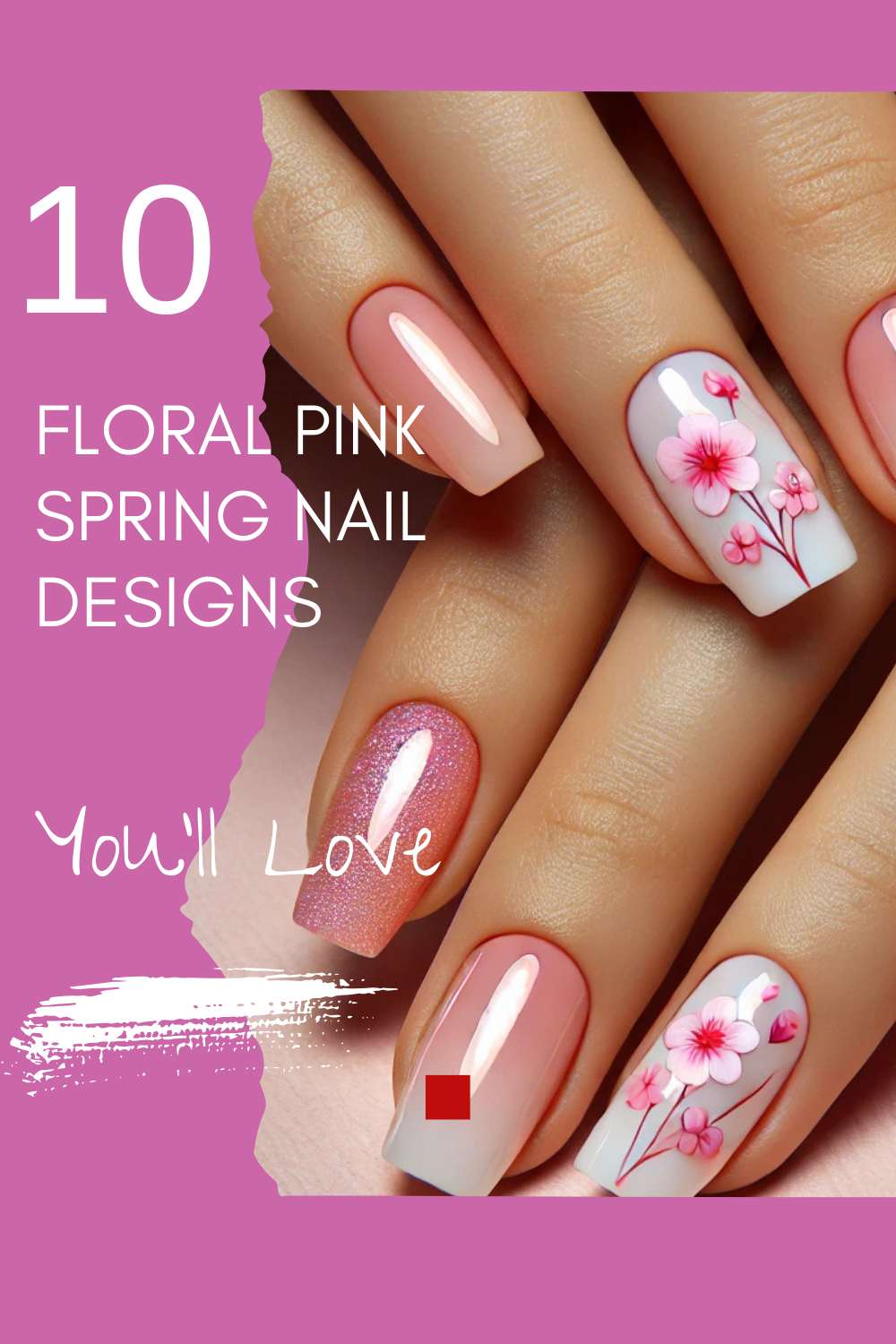 10 Floral Pink Spring Nail Designs You'll Love