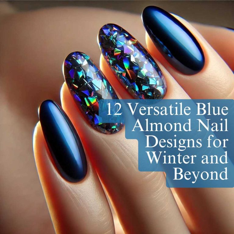 12 Versatile Blue Almond Nail Designs for Winter and Beyond