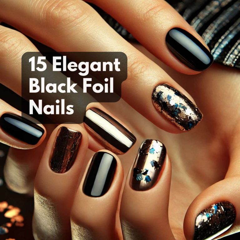 15 Elegant Black Foil Nails