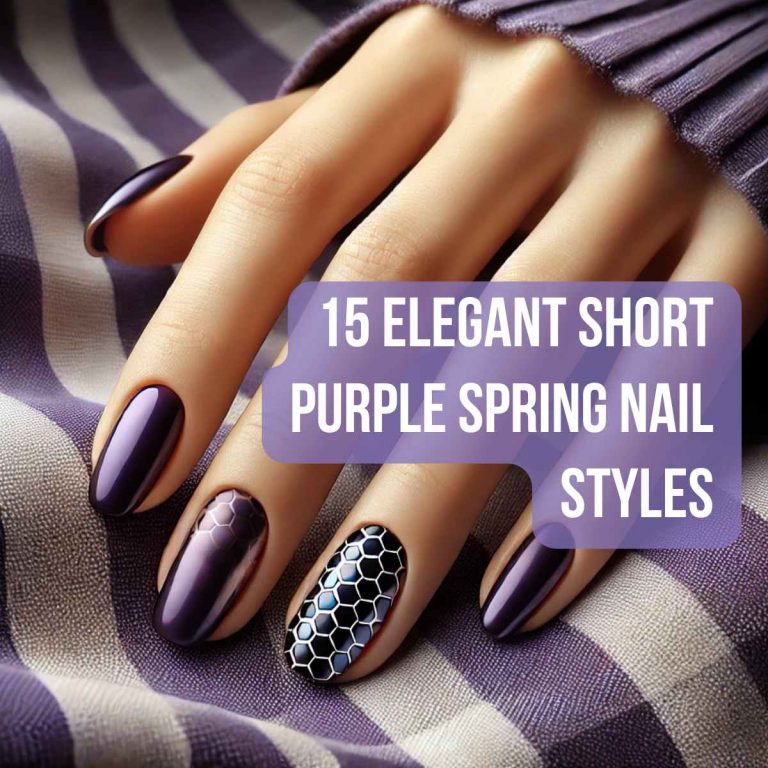 15 Elegant Short Purple Spring Nail Styles