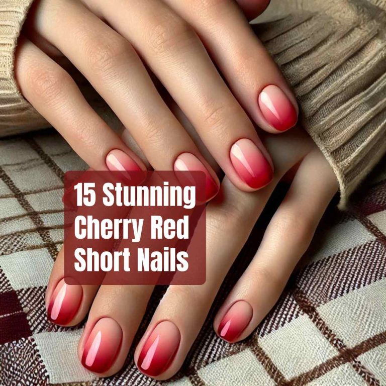 15 Stunning Cherry Red Short Nails