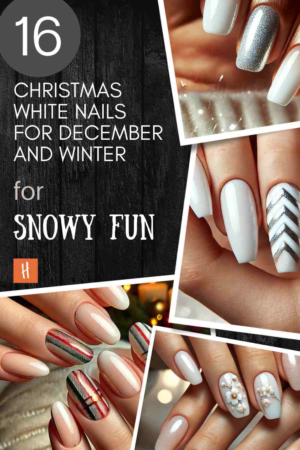 16 Elegant December White Nails for Christmas and Winter Glam