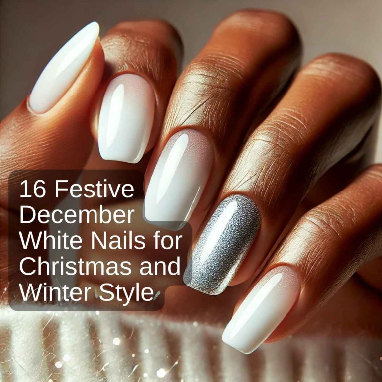 16 Festive December White Nails for Christmas and Winter Style