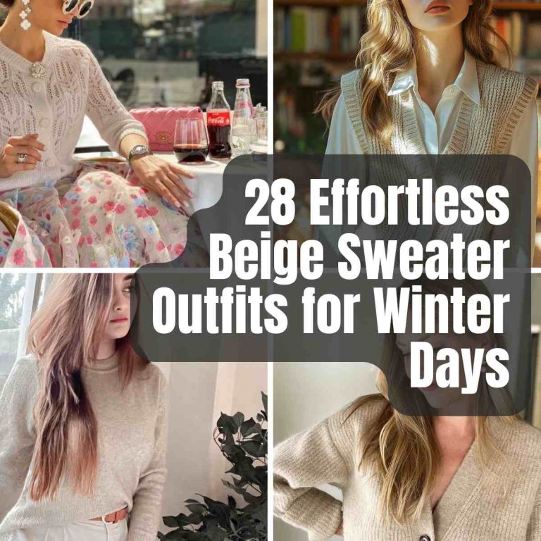 28 Effortless Beige Sweater Outfits for Winter Days