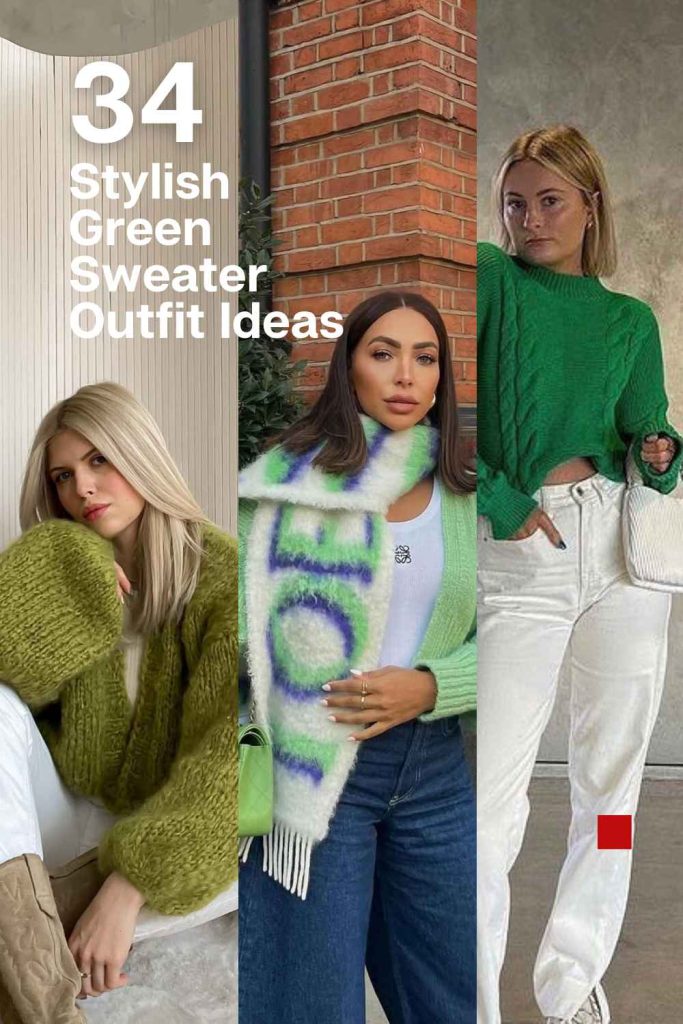 34 Trendy Green Sweater Outfit Ideas