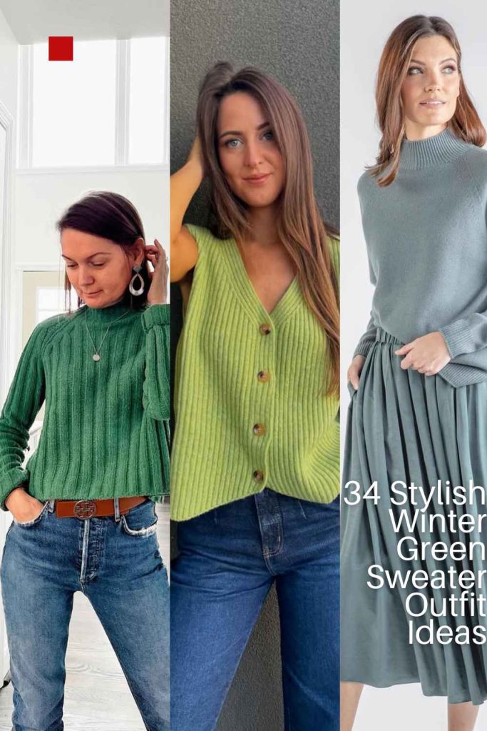 34 Trendy Winter Green Sweater Outfits to Try