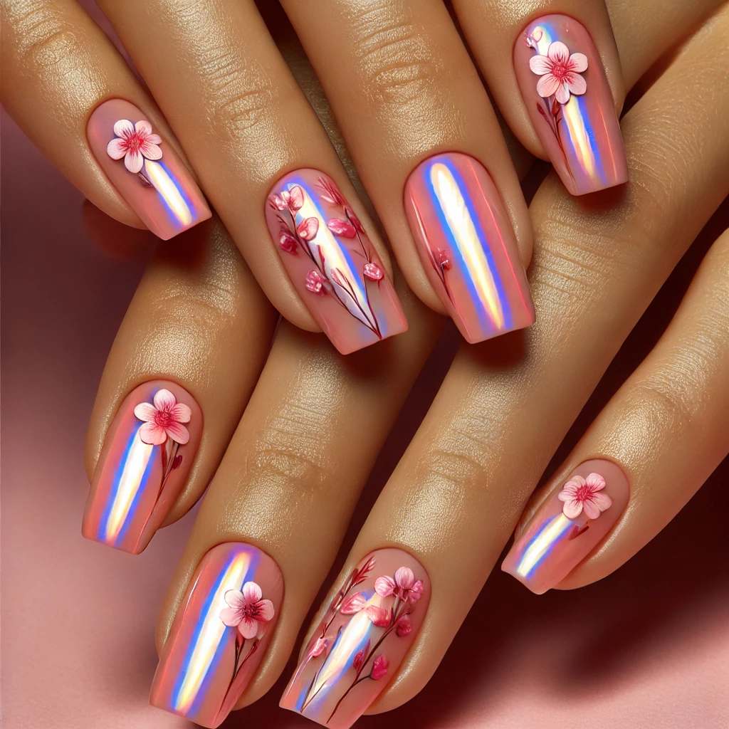 Chrome Pink Flower Accents