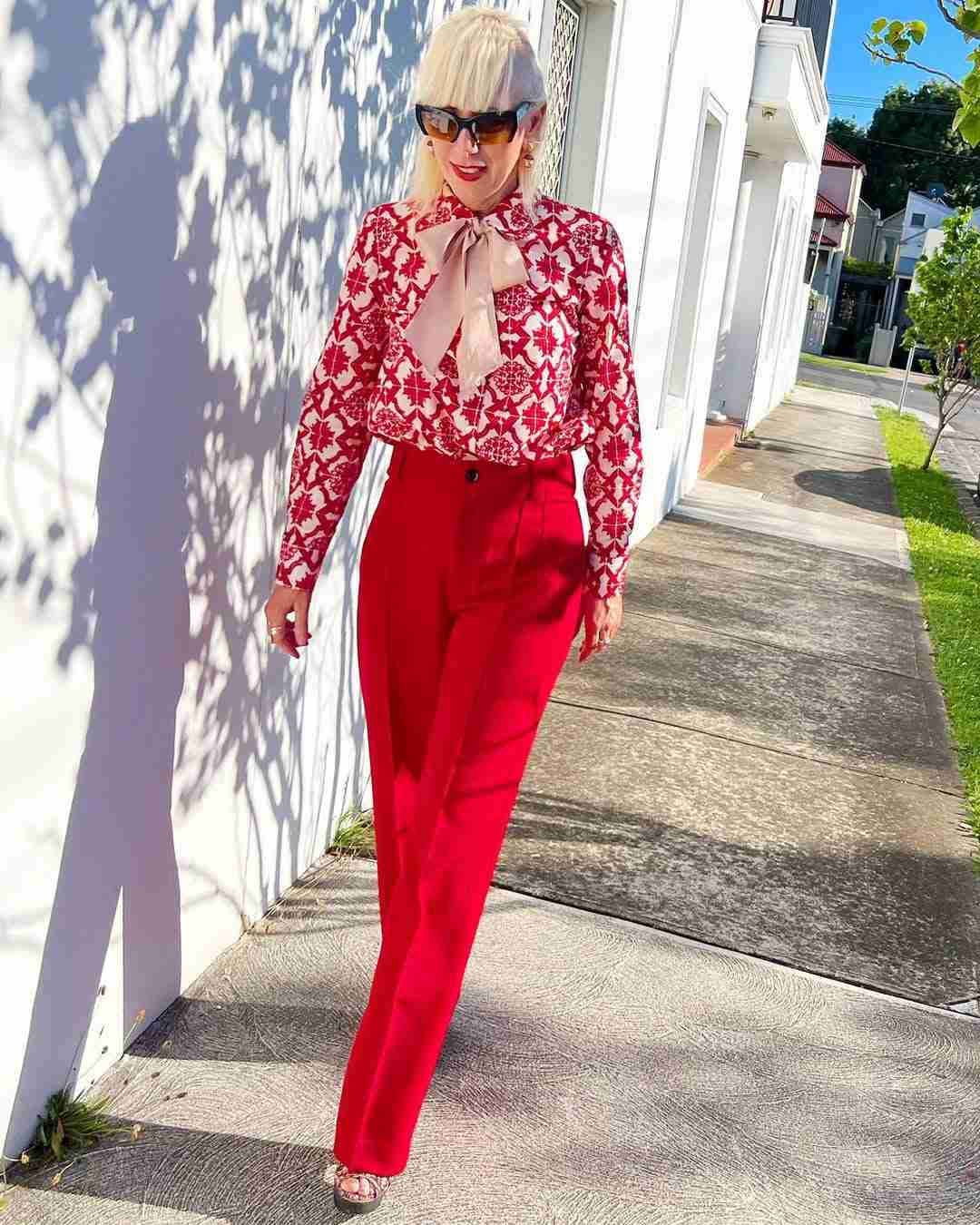 Cherry Red Pants Outfit 19