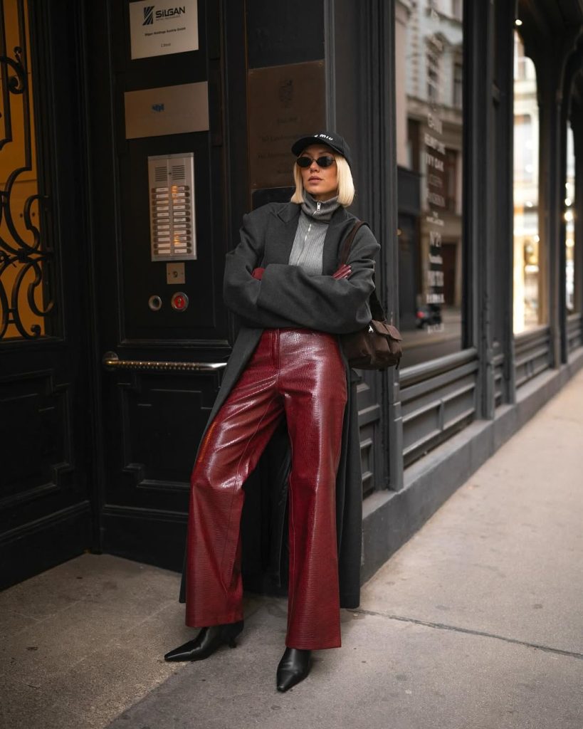 Cherry Red Pants Outfit 2