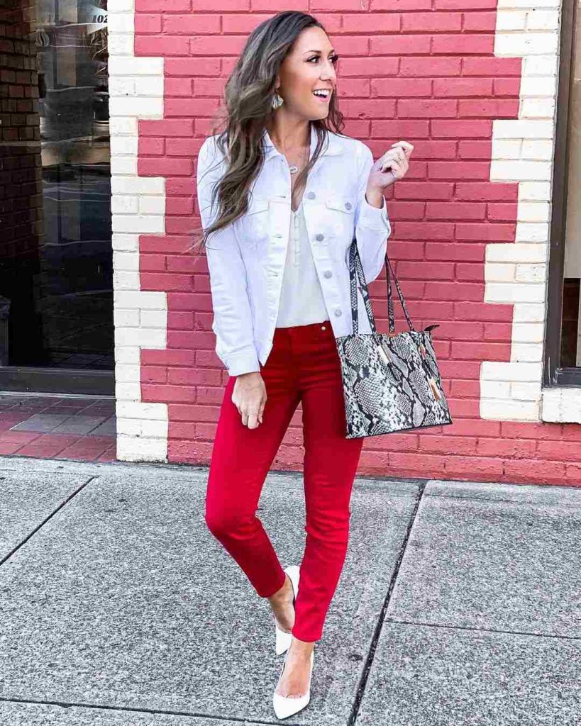 Cherry Red Pants Outfit 6