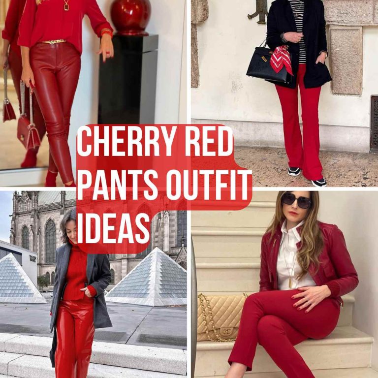 Cherry Red Pants Outfit Ideas