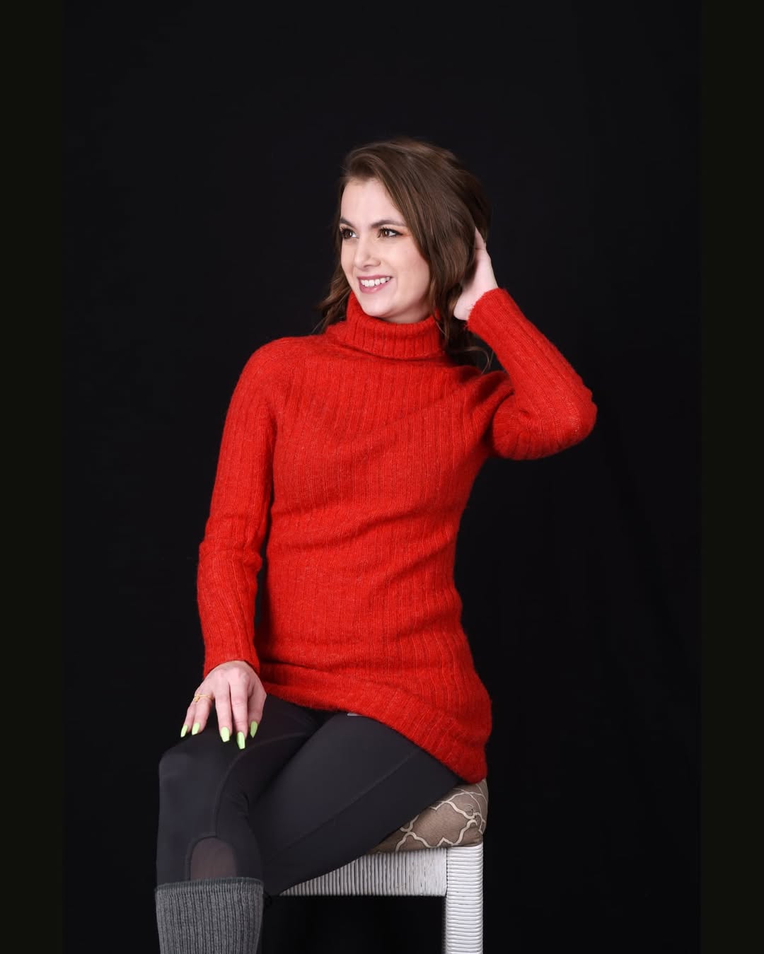 Cherry Red Sweater Outfit 11