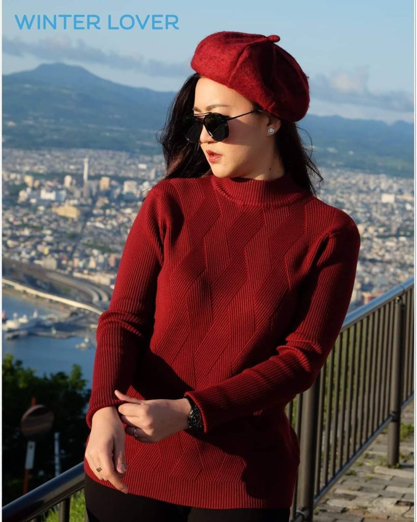 Cherry Red Sweater Outfit 2