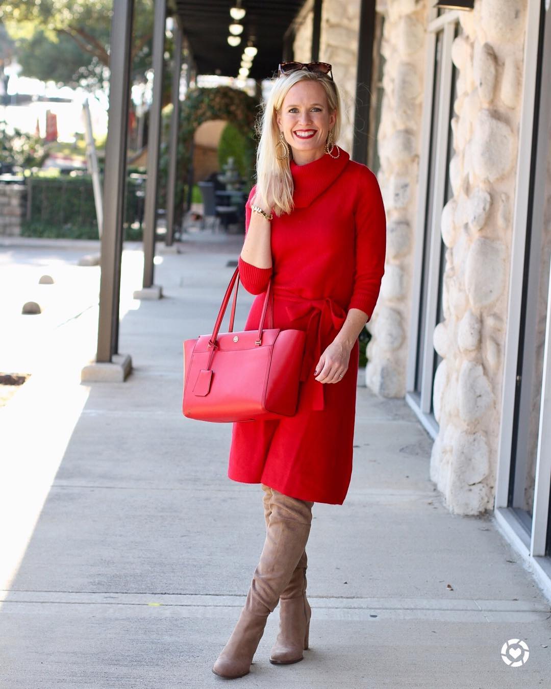 Cherry Red Sweater Outfit 30