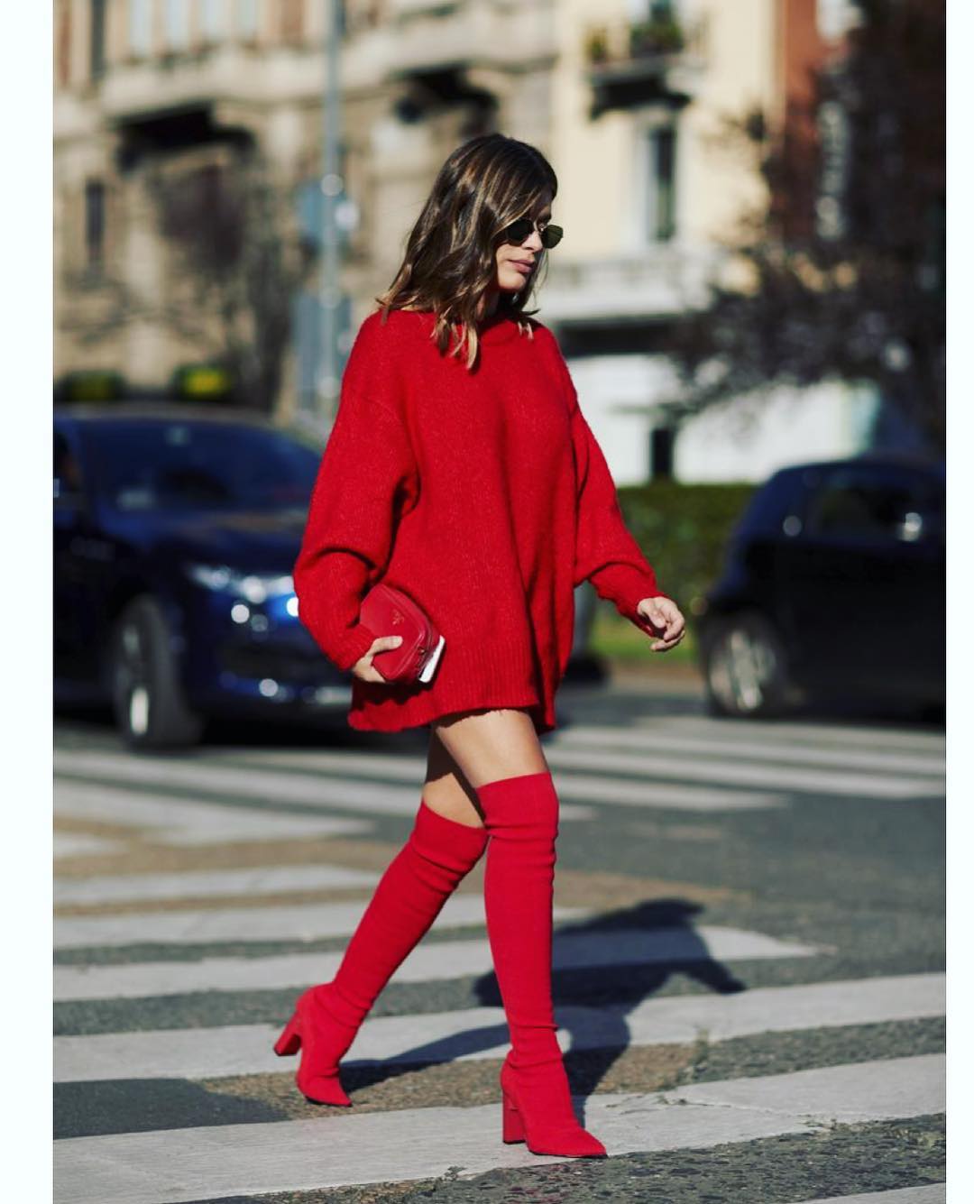 Cherry Red Sweater Outfit 7