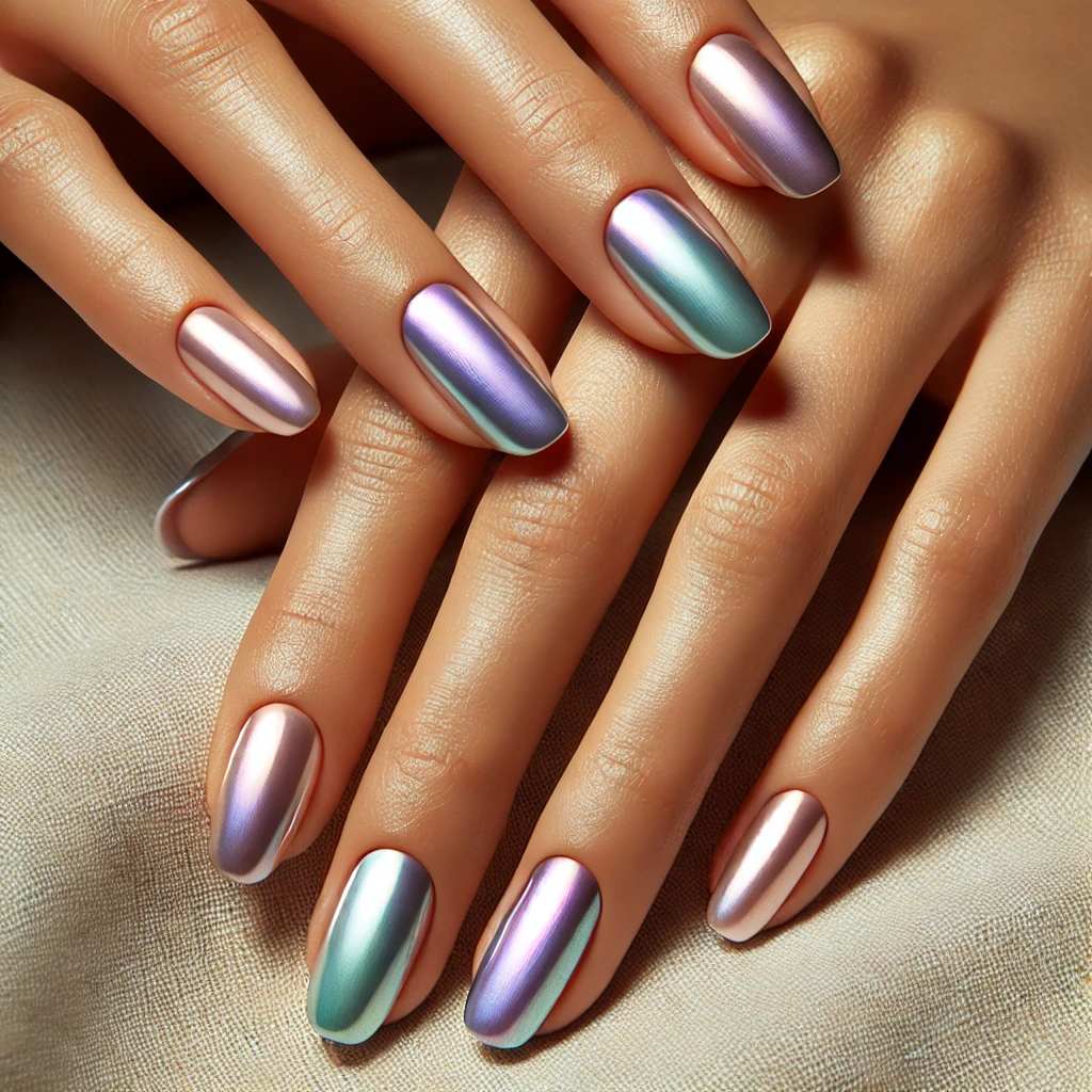 Chrome Gradient Nails for Spring