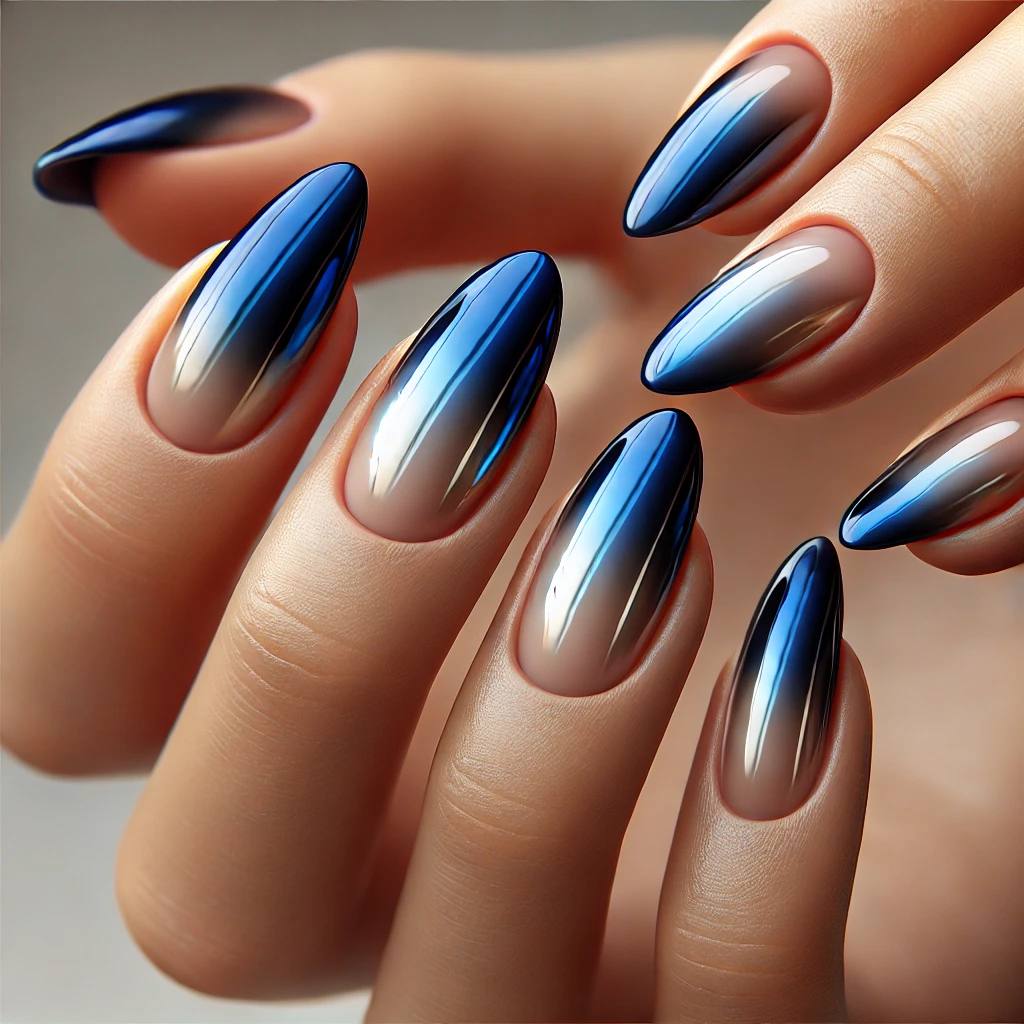 Chrome Gradient in Frosty Blue