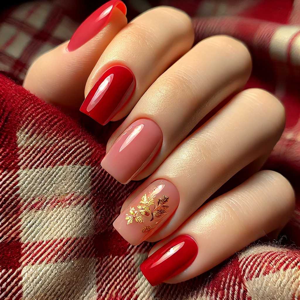 Classic Cherry Red with Gold Foil Accents