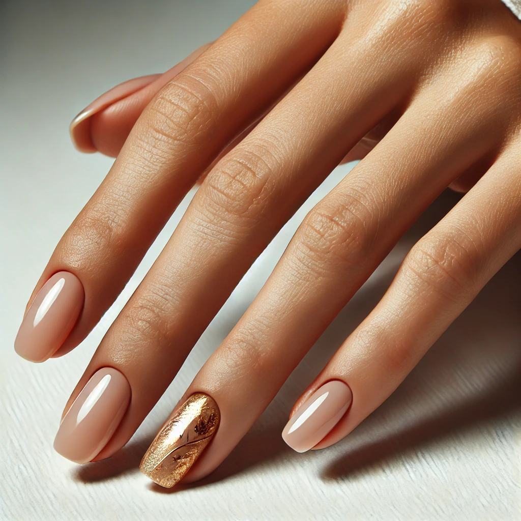 Clear Nails with Gold Foil